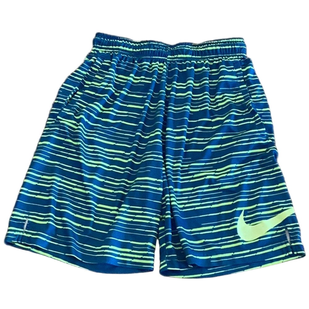 Nike dri-fit 9” Vibrant Blue and Neon Green Athletic Shorts. Men’s size medium